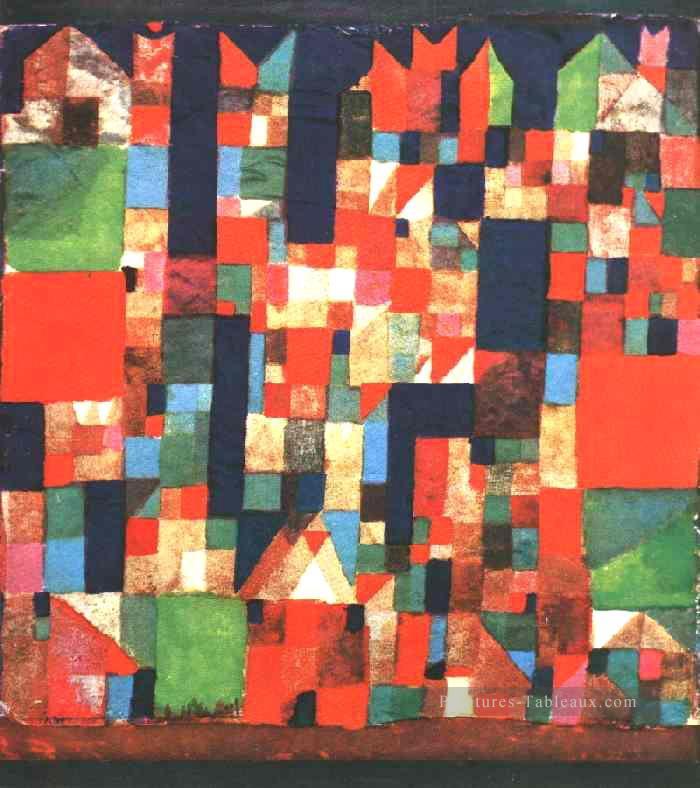 Photo de la ville avec le rouge et G Paul Klee Peintures à l'huile